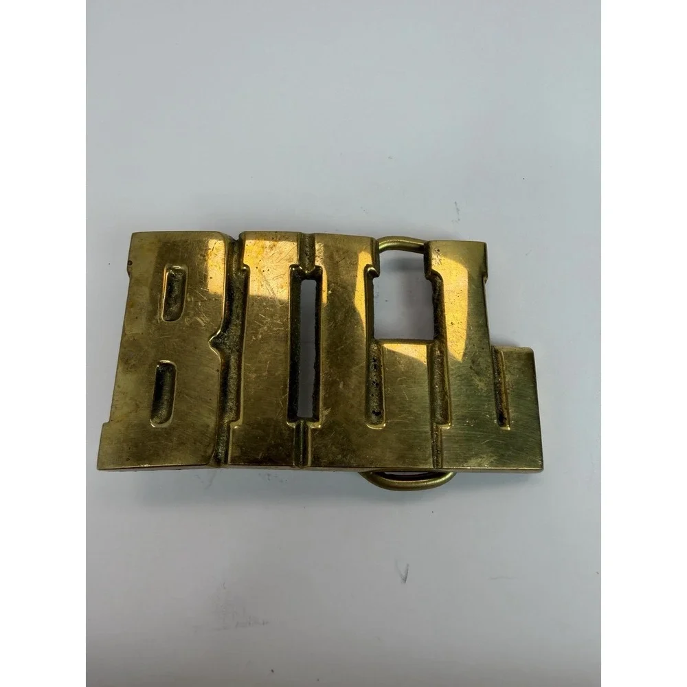 Custom Name BILL  Cutout Vintage Solid Brass Belt Buckle